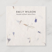 花弁手製紙スタッドイヤリングディスプレイ スクエア名刺 (正面)
