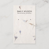 花弁手製紙スタッドイヤリングディスプレイ 名刺 (正面)