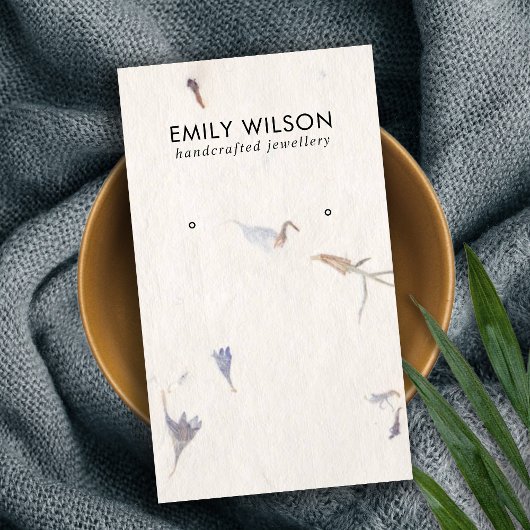 花弁手製紙スタッドイヤリングディスプレイ 名刺