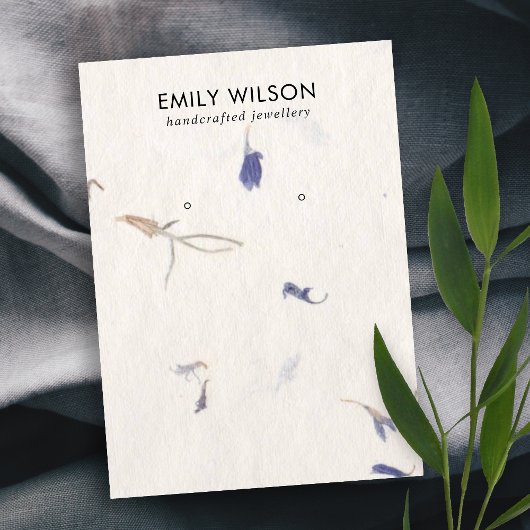 花弁手製紙スタッドイヤリングディスプレイ 名刺