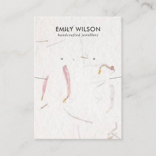 花弁手製紙ネックレスイヤリングディスプレイ 名刺 (正面)