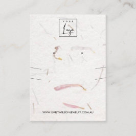 花弁手製紙ネックレスイヤリングディスプレイ 名刺