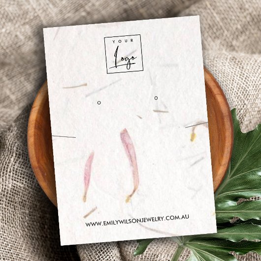 花弁手製紙ネックレスイヤリングディスプレイ 名刺