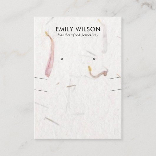 花弁手製紙ネックレスイヤリングディスプレイ 名刺 (正面)