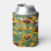 花弁数々のグロリオサデイジー 缶クーラー (缶正面)