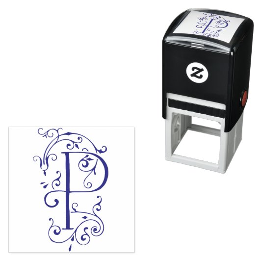 花形ビクトリアン文字Pモノグラム セルフインキングスタンプ (インサイチュ)