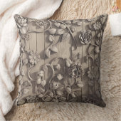 花彫り綿 クッション (ブランケット)