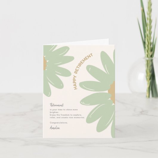 花従業員スタッフハッピーリタイアメントカード 招待状 (正面)