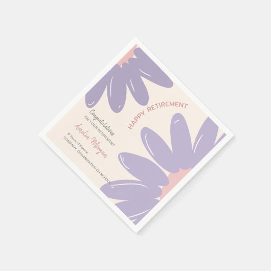 花従業員スタッフハッピーリタイアメントパーティー スタンダードカクテルナプキン (角)