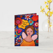 花得デイジーバラお洒落 カード (黄色い花)