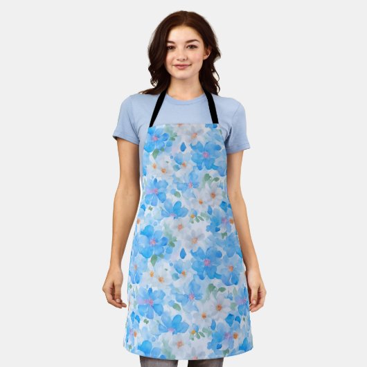 花忘れの水彩のエプロンは私ではない エプロン (着用した状態)