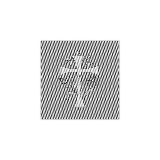 花忙し付き明るいクロスデザイン ラバースタンプ (インプリント)