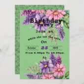 花恋人の誕生日招待状 招待状 (正面/裏面)