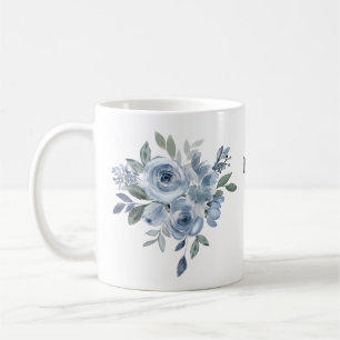 花恋人ブルーフラワーセラミック コーヒーマグカップ
