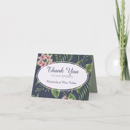 花悔やみや弔慰サンキューノートカード サンキューカード (正面)