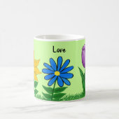 花愛パーソナライズな緑のマグ コーヒーマグカップ (中央)