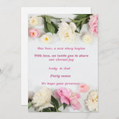 花愛好家のための優雅な結婚式の招待状 招待状 (正面/裏面)