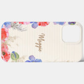 花愛好家パステルかわいらしモノグラムスクリプトピンク Case-Mate iPhoneケース (裏面 (横))