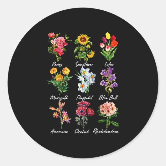 花愛好家 – 植物性フローラ自然植物 ラウンドシール (正面)
