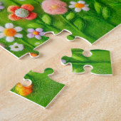 花感じ園の犬と子供 ジグソーパズル (側面)