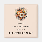 花感動的の花束を使った賢明な言葉 マグネット (正面)