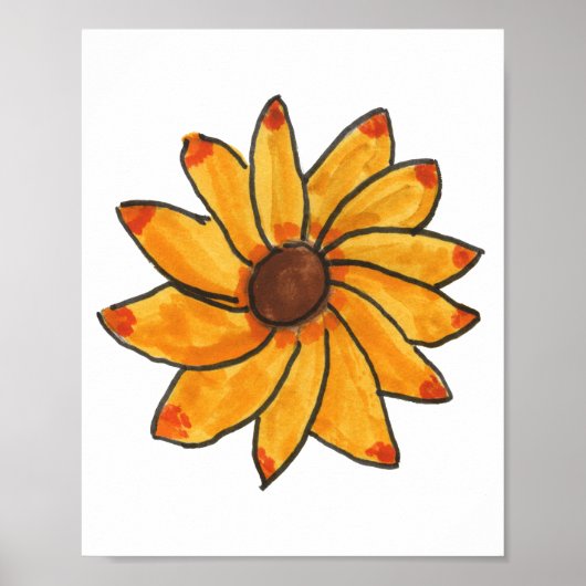 花手描きイエローマーカー ポスター (正面)