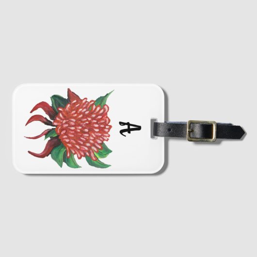 花手描きワラタ ラゲッジタグ (正面横)