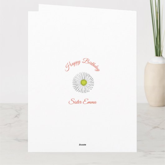 花手紙シスターパーソナライズされた誕生日カード カード (裏面)