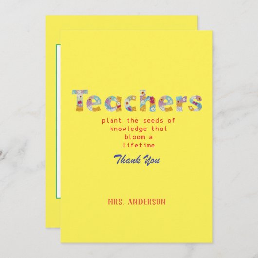 花手紙先生ギフト サンキューカード (正面/裏面)