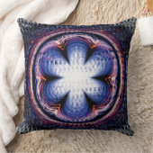 花抽象芸術ブルー クッション (ブランケット)