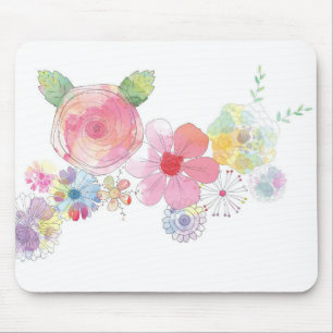 花抽象芸術絵画フローラ マウスパッド