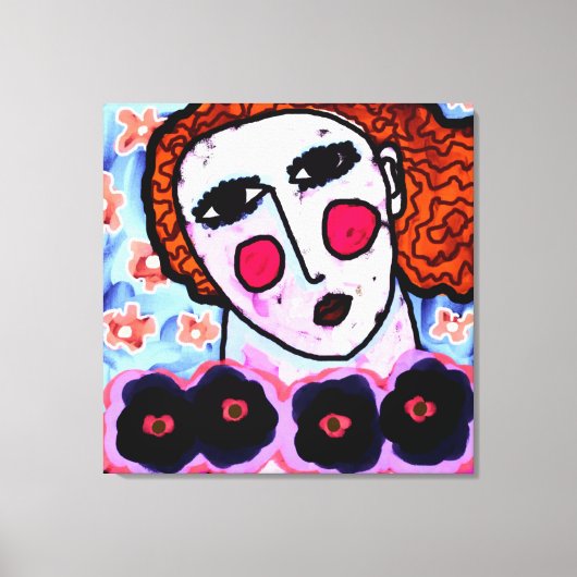 花抽象芸術絵画Digital キャンバスプリント (正面)