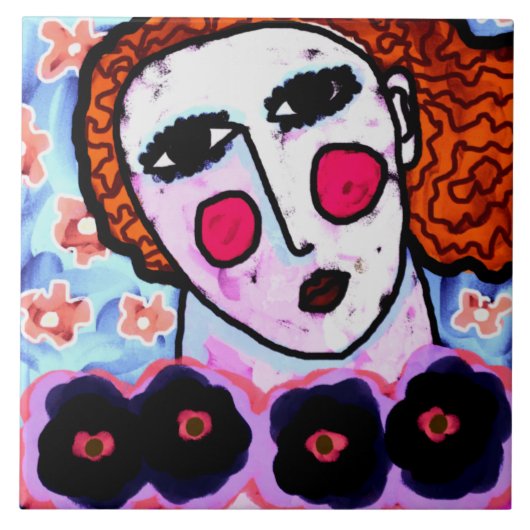 花抽象芸術絵画Digital タイル (正面)