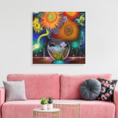 花抽象芸術 キャンバスプリント (インサイチュ (リビング))
