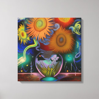 花抽象芸術 キャンバスプリント