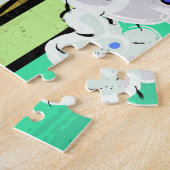 花抽象芸術、幾何線構成。 ジグソーパズル (側面)