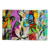 花抽象芸術、幾何線構成。 枕カバー (裏面)