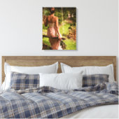 花振りの女性 キャンバスプリント (インサイチュ (寝室))