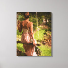 花振りの女性 キャンバスプリント