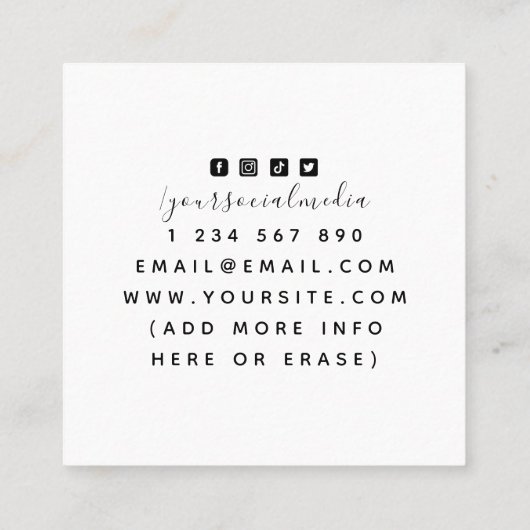 花描バララインアートスキンケアClean Basic スクエア名刺 (裏面)