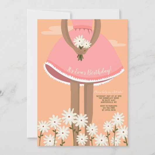 花摘みガールバースデーパーティー 招待状 (正面)
