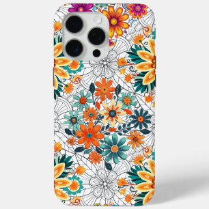 花数々のポット模様 iPhone 15 PRO MAXケース