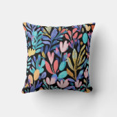 花数々の色の離れ植物 クッション (裏面)