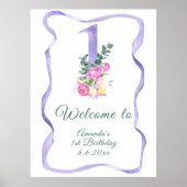 花数1歳の誕生日パーティー ポスター (正面)