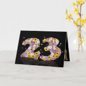 花文付き23歳の誕生日カード カード (黄色い花)