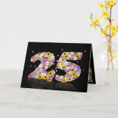 花文付き25thバースデーカード カード (黄色い花)