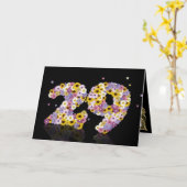 花文付き29thバースデーカード カード (黄色い花)