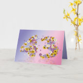 花文付き43歳の誕生日カード カード (黄色い花)