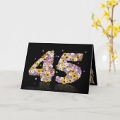 花文付き45thバースデーカード カード (黄色い花)