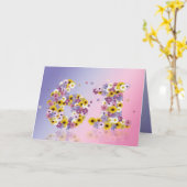 花文付き61歳の誕生日カード カード (黄色い花)